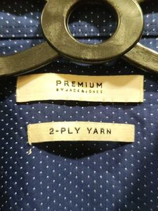 Men's Blue Textured Dress Shirt