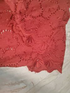 Maroon Chikankari Kurti