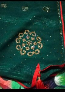 Embellished Emerald Green Saree