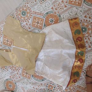 Elegant Silk Skirt &amp; Blouse Set