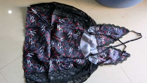 Satin Lace Trim Nightgown babydoll nighty
