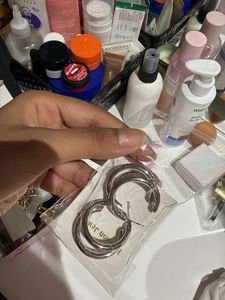 Chunky Silver Hoop Earrings