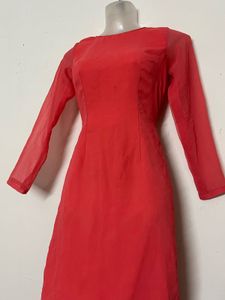 Pintresty Vibrant Coral long gown