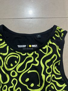 Smiley Face Print Crop Top