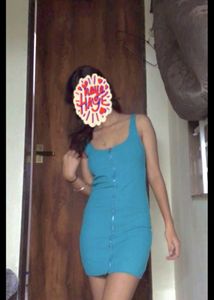 Mini Bodycon Ribbed One Piece(Sea Green Colour)💚