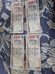 4 pcs lot Vintage 1000 Rupee Notes