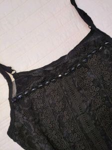 Elegant Black Lace Camisole Top
