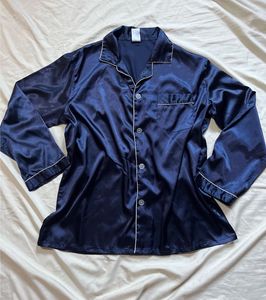 Midnight blue satin luxe Shirt