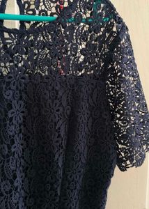 Elegant Black Lace Dress- xl(from pantaloons)