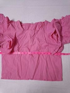 Pink Ruffled Sleeve Top