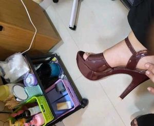 Maroon Patent Platform Heels