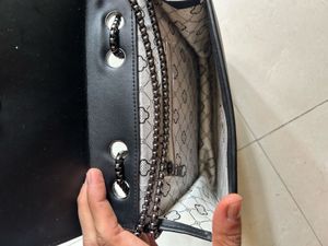 Black Lace Detail Crossbody Bag