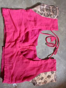 Elegant Pink Saree with velevt work&amp;Paisley Border