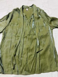 Green Tie Neck Top