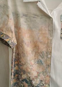 Artistic Print Button-Up Shirt