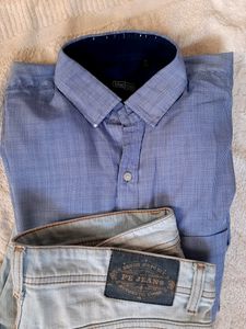 Men's Blue Dress Shirt &amp; Pants