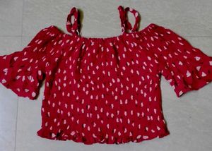 Red Off-Shoulder Top