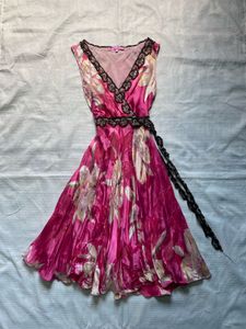 Vibrant Floral Wrap Dress