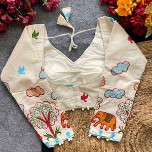 Cream Embroidered Blouse