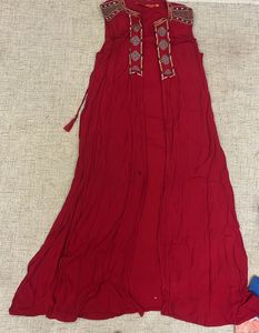 Red Sleeveless Maxi Dress