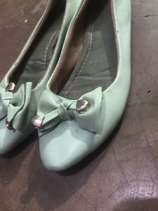 Mint Green Bow Ballerina Flats