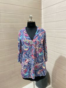 Boho Rayon Paisley Print Tunic Top
