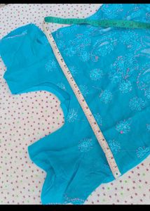 Turquoise Embroidered Kurta Set
