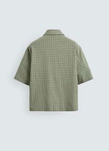 Zara Green Checkered Short Sleeve Shirt
