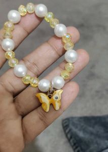 Beaded Bracelet with Butterfly Charm