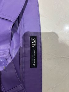 Purple Faux Leather Pants