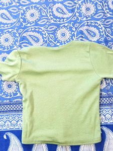 Olive Green Square Neck Cropped Top