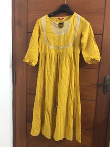 Yellow Cotton Anarkali