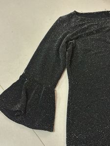 Sparkly Black Long Sleeve Dress