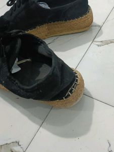 Stylish Black Espadrille Sneakers