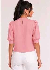 🌸 Elegant pink puff sleeve top ✨