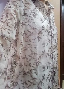 Sheer Floral Print Blouse🍂