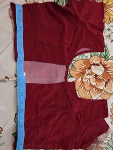 Maroon Saree with Blouse