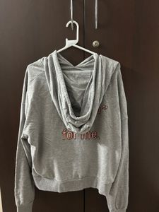 Grey cropped Hoodie