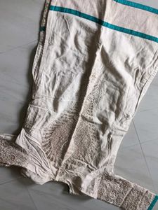 Elegant Cream &amp; Teal Kurta Set