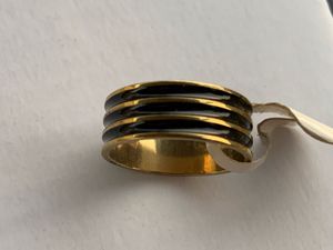 Unisex Stylish Gold &amp; Black Ring