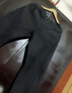 Charcoal White Dots Print Denim Jeans 34 Waist