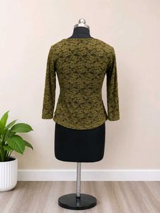 Chic Olive Green Wrap Top