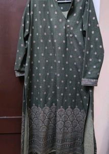 Olive Green Printed Kurta