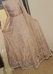 heavy mirror work lehenga