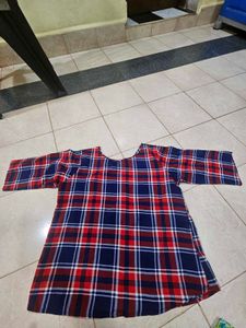 Red, White & Blue Plaid top