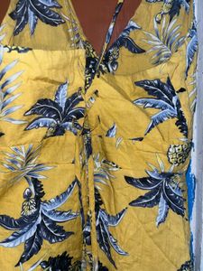 Tropical Pineapple Print Yellow Sundress – Bust 32