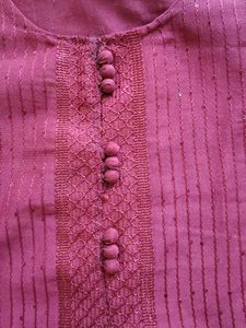 Maroon Striped Kurta