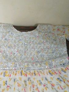 Floral Ethnic Gown with Embellished Bodice