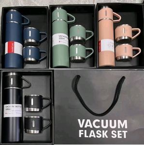 Flask Set with  Steel Cups Combo 500ml - Keeps HO
