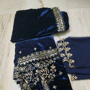 Navy blue pakistani suit ,FIXED PRICE